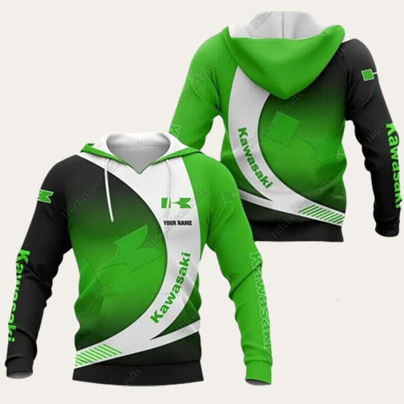 Kawasaki Motorcycle Racing Team Men Zipper Hoodie 2024 Spring Autumn Women Sweatshirt Casual Children Jackets Coat