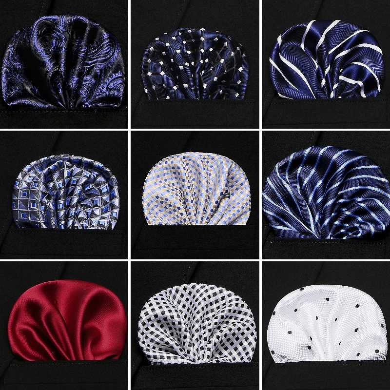 Mens Wedding Pocket Square Silk Matching Set Tie Mens Handle Accessories Jacquard Solid Dot Stripe Pattern W240921