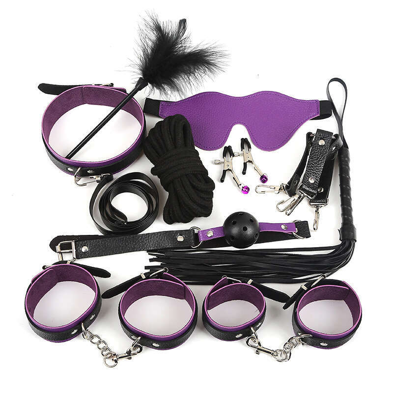 Sex toys SM props 10 piece set humiliation training whips SM handcuffs rope mouth plug alternative adult toys