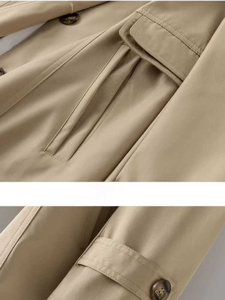 Spring Jacket Trench Coat Woman 2023 New Korean Fashion Overcoat Slim Elegant Long Sleeve Woman Clothes Khaki Windbreaker FemaleX240921