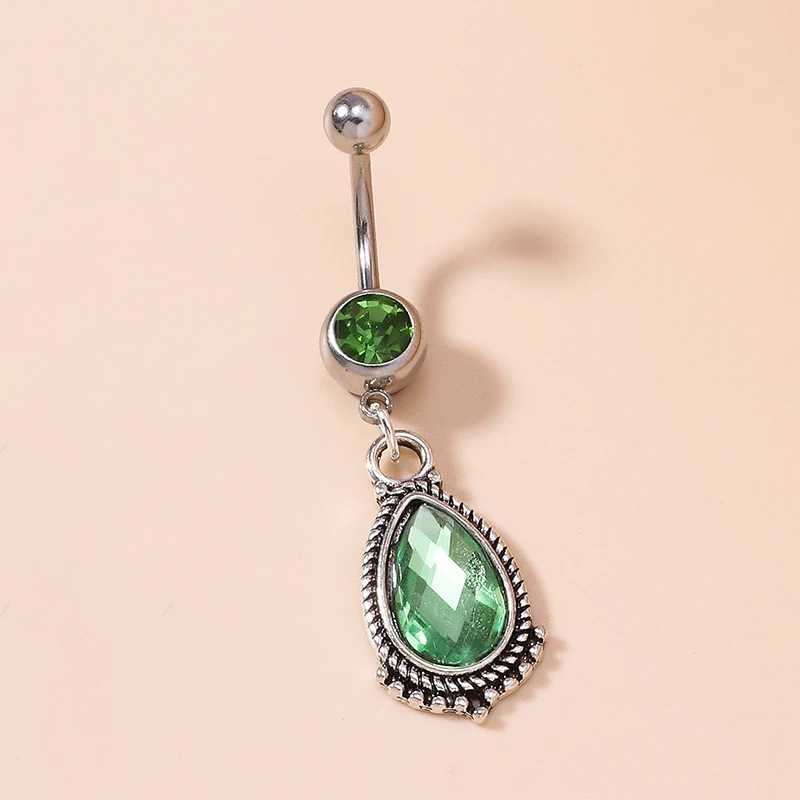 Fashion Crystal Water Drop Belly Button Rings Navel Rings Sexy Piercing Body Jewelry for Women Girls Party Holiday Jewelry Gifts Y240921