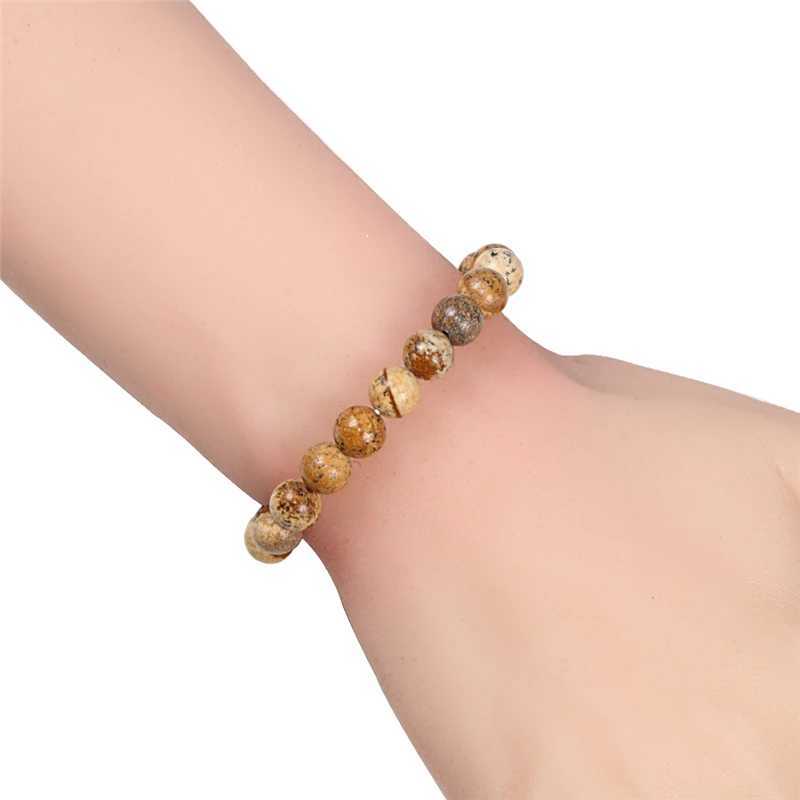Charm Bracelet Natural Stone Beads 6/8/10mm Volcanic Lava Tiger Eye Beads Elastic Bracelets For Men Women Jewelry pulsera hombreX240921