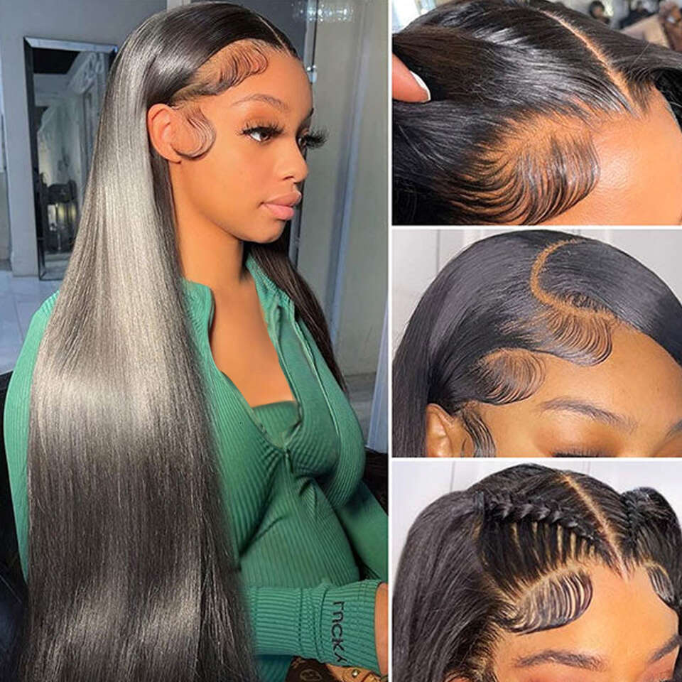 13X4 Front Wig Bone Straight 180% Density Peruvian Remy Human Hair For Black Women Pre Plucked Lace Frontal Wigs