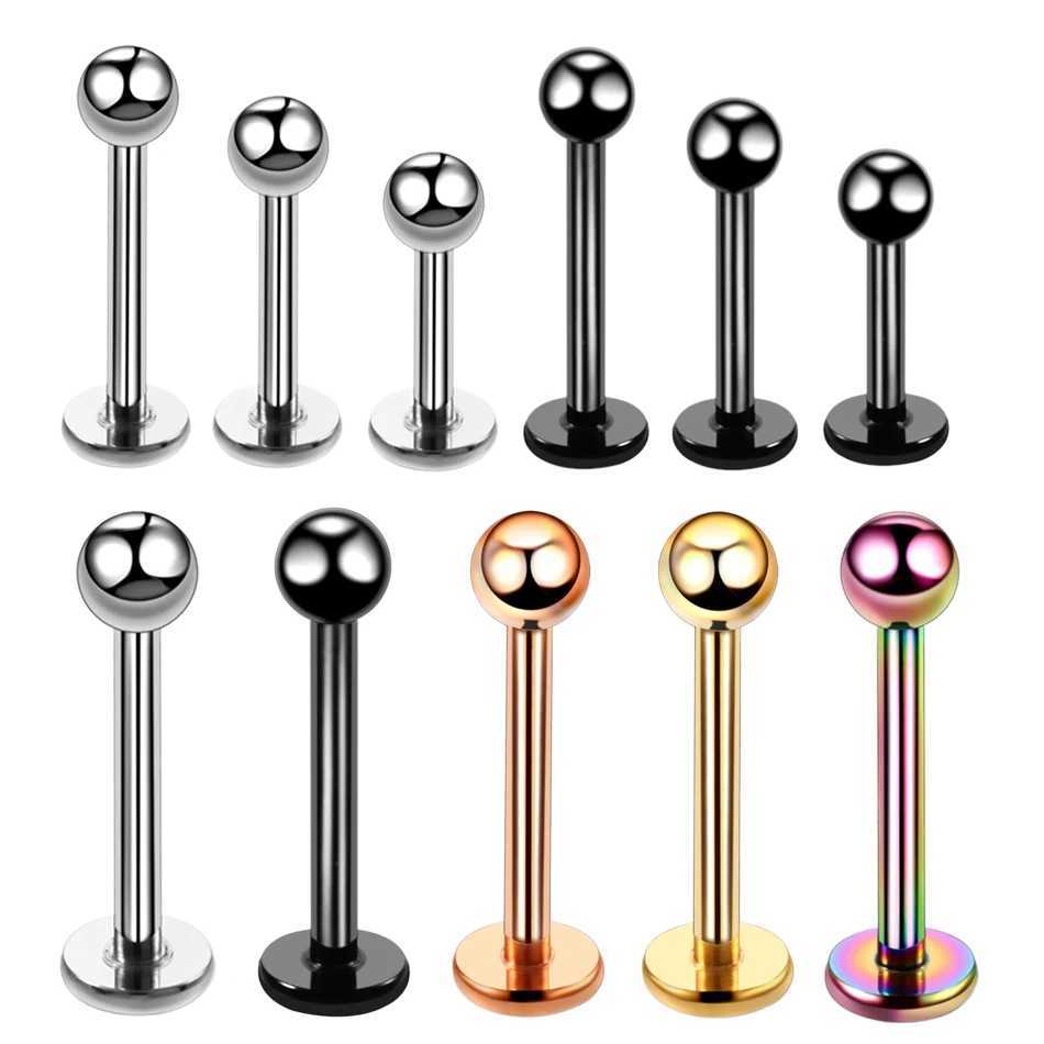 New Fashion 1PC G23 Titanium Colorful Ball Labret Stud Lip Rings Piercing 16g Ear Cartilage Tragus Sexy Girls Jewelry Y240921