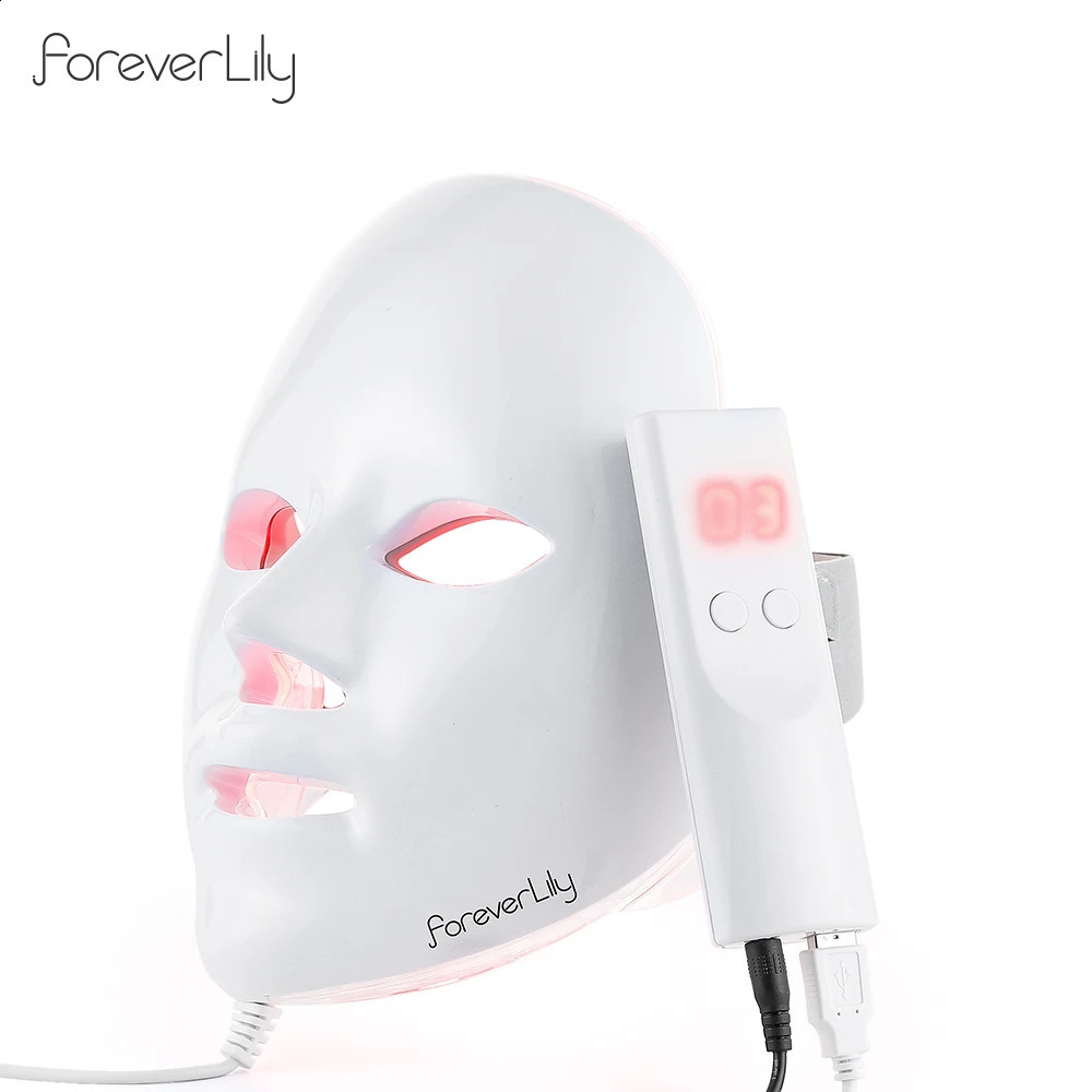 Foreverlily Gift Box 7 Colors LED Mask Pon Therapy Brightening Face Skin Rejuvenation Acne Care Tools AntiWrinkle 240911
