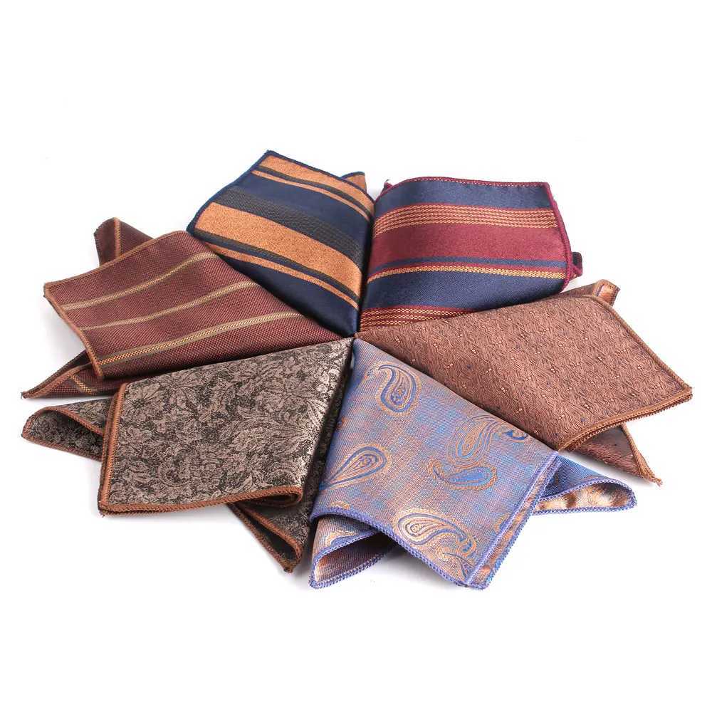 New Jacquard Pocket Square For Men Women Floral Chest Towel Gentlemen Hankies Mens Suit Handkerchief Striped Pocket Towel GiftsX240921