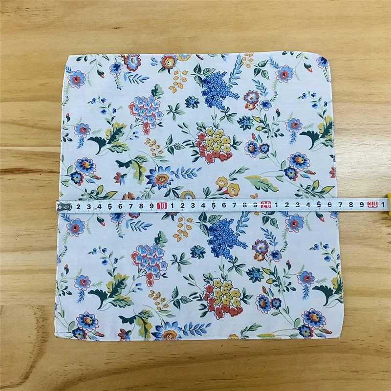 26x26cm Pure Cotton Flower Printed Womens Girl Hankies Handkerchiefs Soft Portable Children Square Hand Towels Party GiftX240921