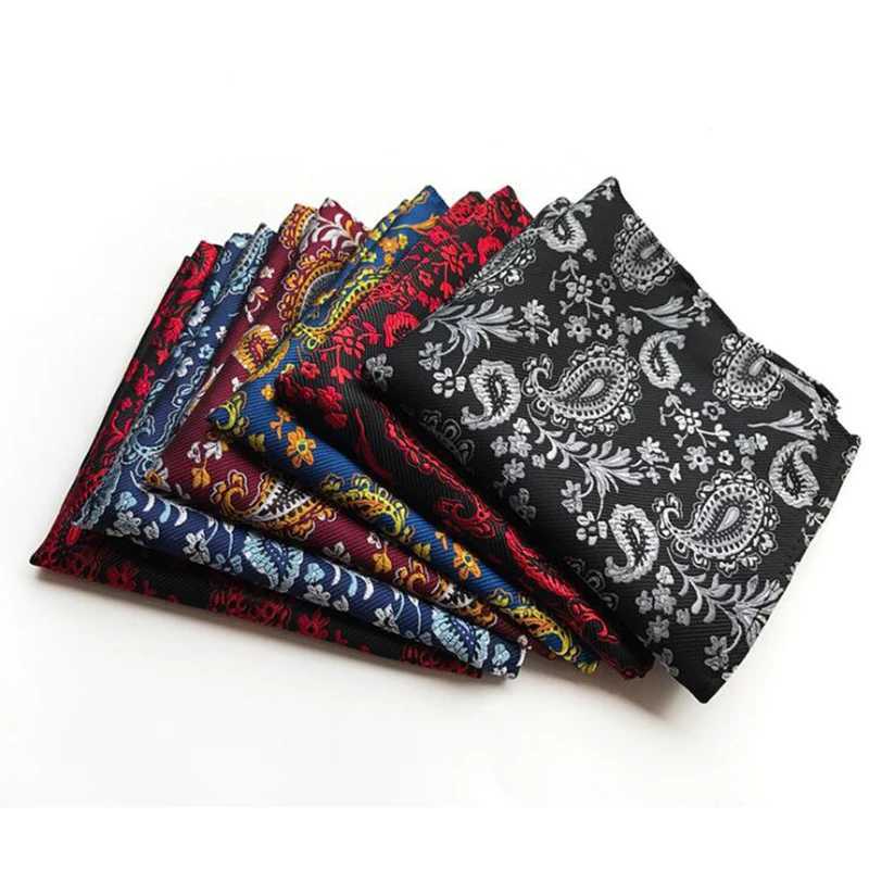 Ricnais Retro Handkerchief Silk Pocket Square Business Chest Towel Hanky Gentleman Wedding Leisure Luxury Formal Occasion W240921