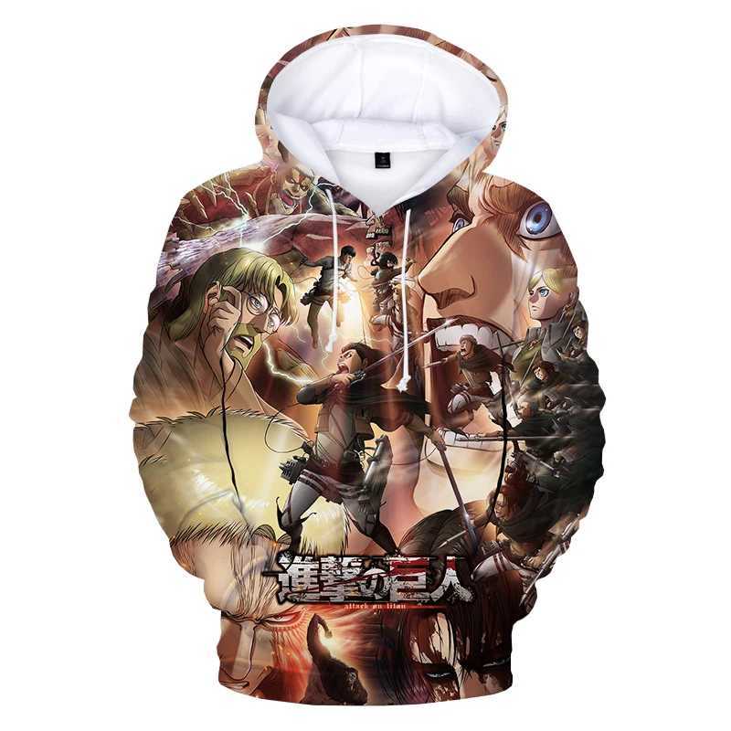New Attack Titan 3D Printed Hoodie Sportswear Mens Casual Long Sleeve Pullover Harajuku Street Clothing Anime Hoodie W240921