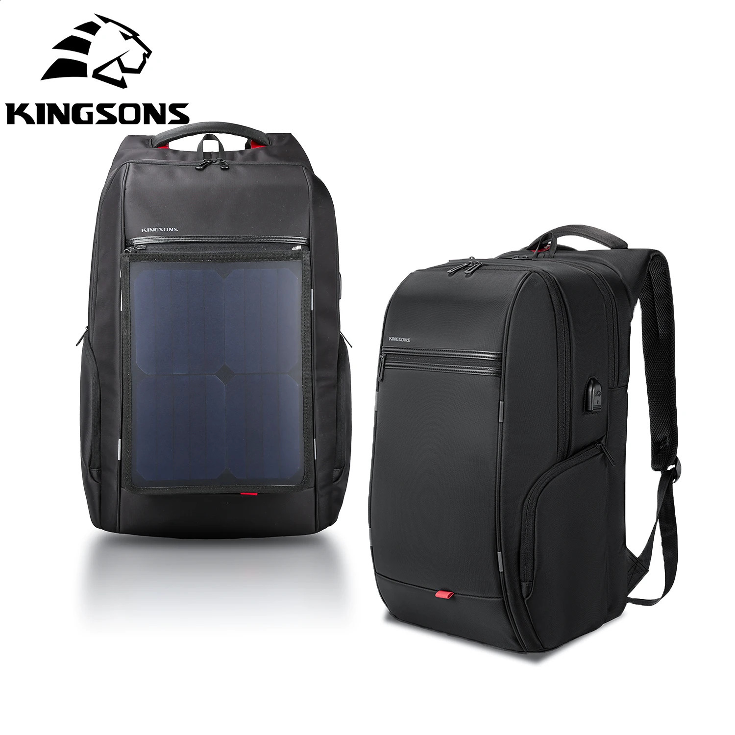 Kingsons waterproof mens backpack laptop bag 17 inch external USB charging antitheft multilayer Mochila 240919