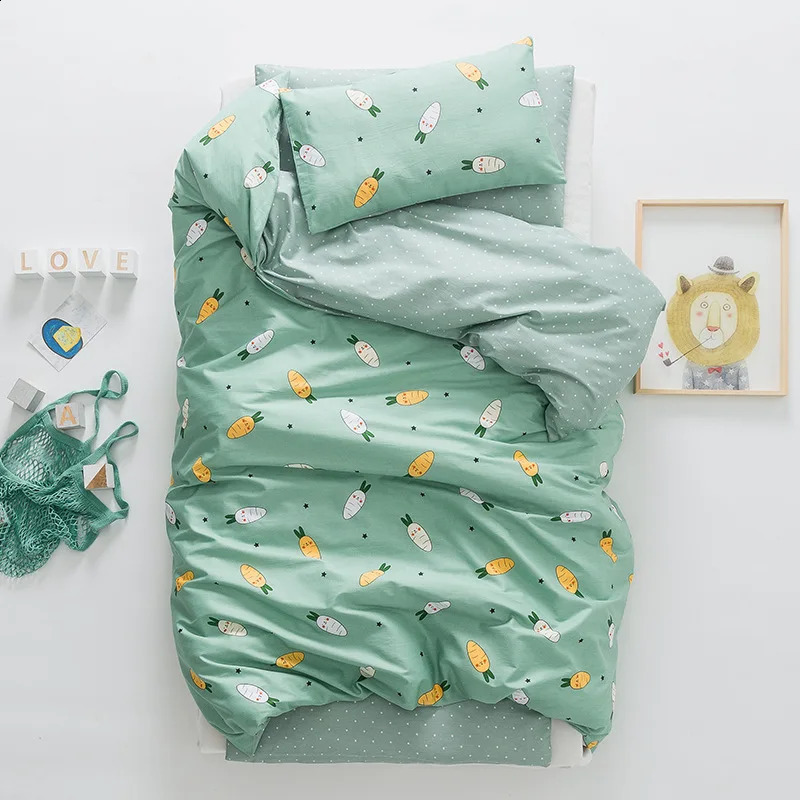 3 piecesset of childrens blankets kindergarten bedding baby crib pillow box cartoon soft cotton quilt cover for boys and girls 240909