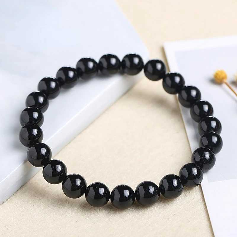 Pulsera Fashion Black Tourmaline Bead Bracelets Women Healing Crystals Yoga Meditation Jewelry Bangles Gift Creative X240921