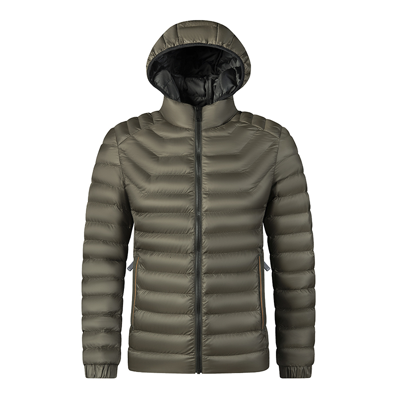 Warm 2023 New Autumn Winter Men Hooded Waterproof Parkas Mens Casual Lightweight Cotton Padded Parka Jacket Coat Male
