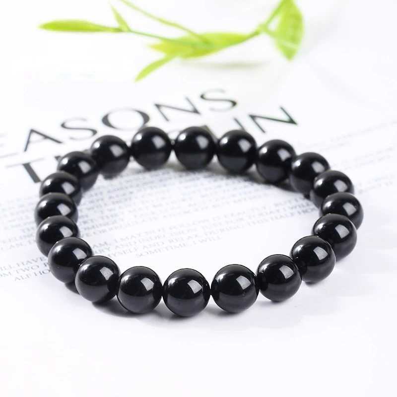 Pulsera Fashion Black Tourmaline Bead Bracelets Women Healing Crystals Yoga Meditation Jewelry Bangles Gift Creative X240921