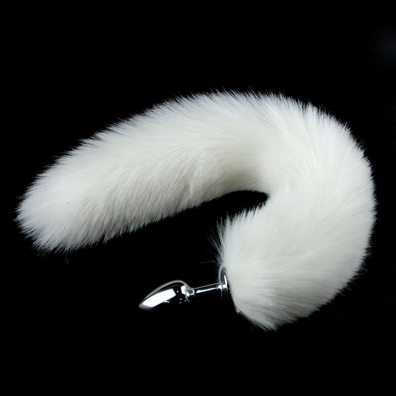 Sexy SM prop small metal anal plug solid color fox tail anal plug backyard development and training adult products