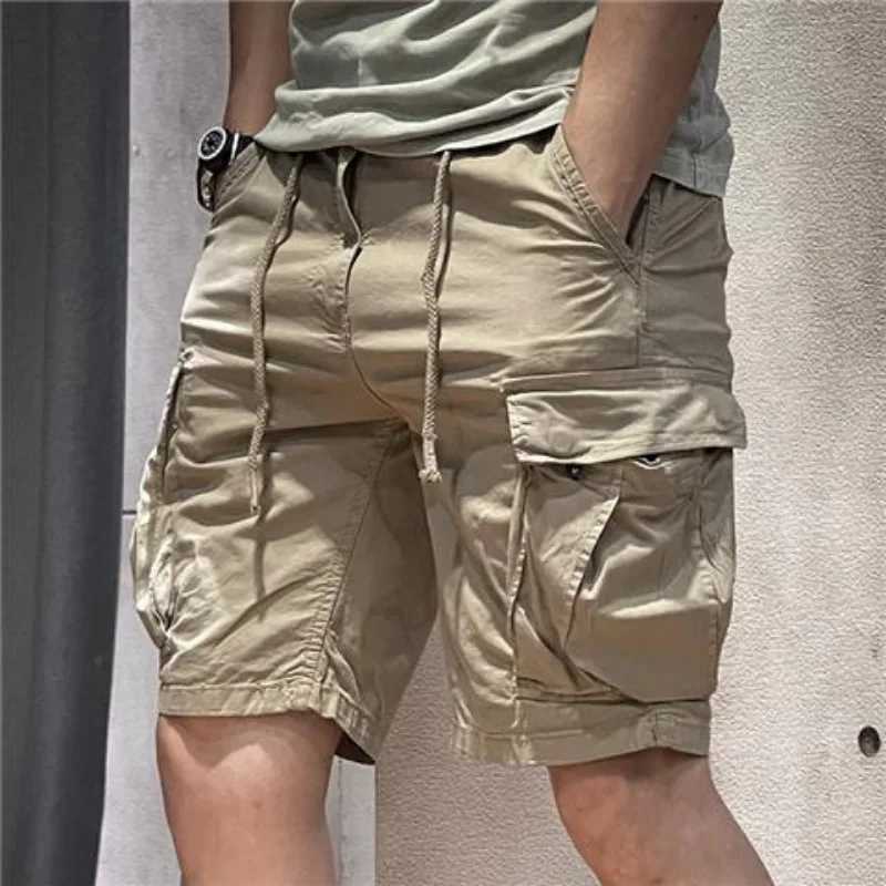 Mens Cargo Shorts Half Combat Male Bermuda Short Pants Solid Comfortable Front Pocket Big and Tall Harajuku Loose Designer Y2kX240921