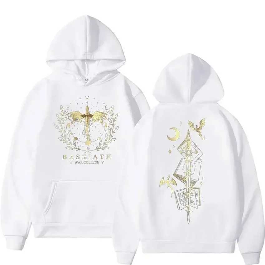Basgiath War College Fourth Wing Hoodie Mens Fashion Retro Dragon Knight Sportswear Loose Zipper Clothing Super Large Hoodie W240921