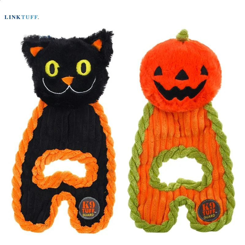 Linkstuff Pet Dog Squeezing Training Toy Halloween Series - Cat/Pumpkin 240914