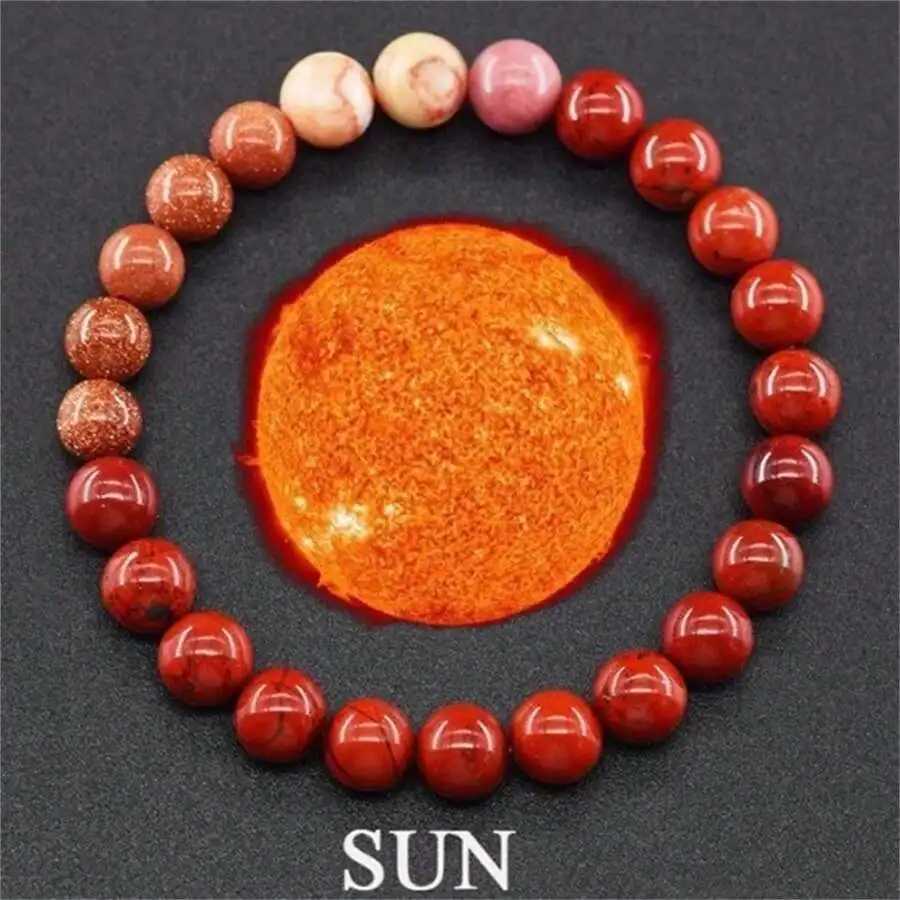 1Pc Exquisite Universe Planet Fashion Natural Stone Coloured Beaded Bracelets Men Women Daily Gift CasualX240921