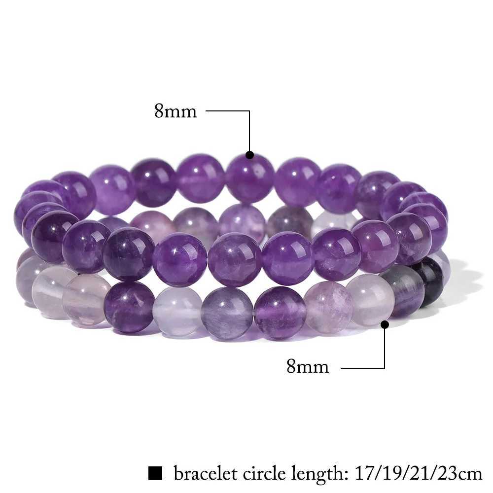 2Pcs/Set Bracelets For Women Natural Stone Bracelet Set Agates 8mm Beads Bangle Turquois Crystal Bracelet Men Jewelry HealingX240921