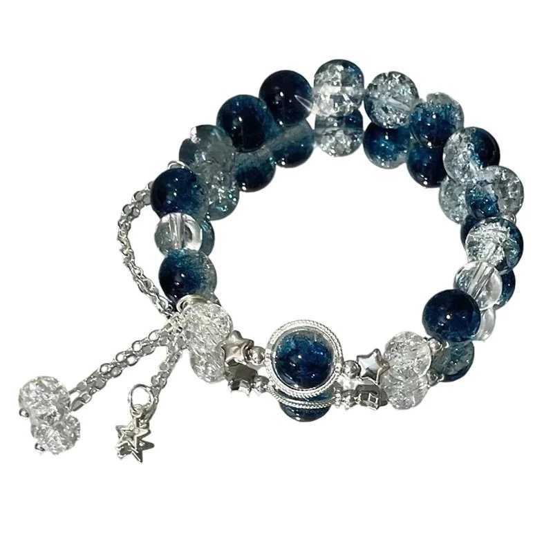 Goth Harajuku Cute Y2k Handmade Aesthetic Space Star Charm Beads Bracelet For Women Girl Vintage Grunge 2000s AccoriesXJ241214