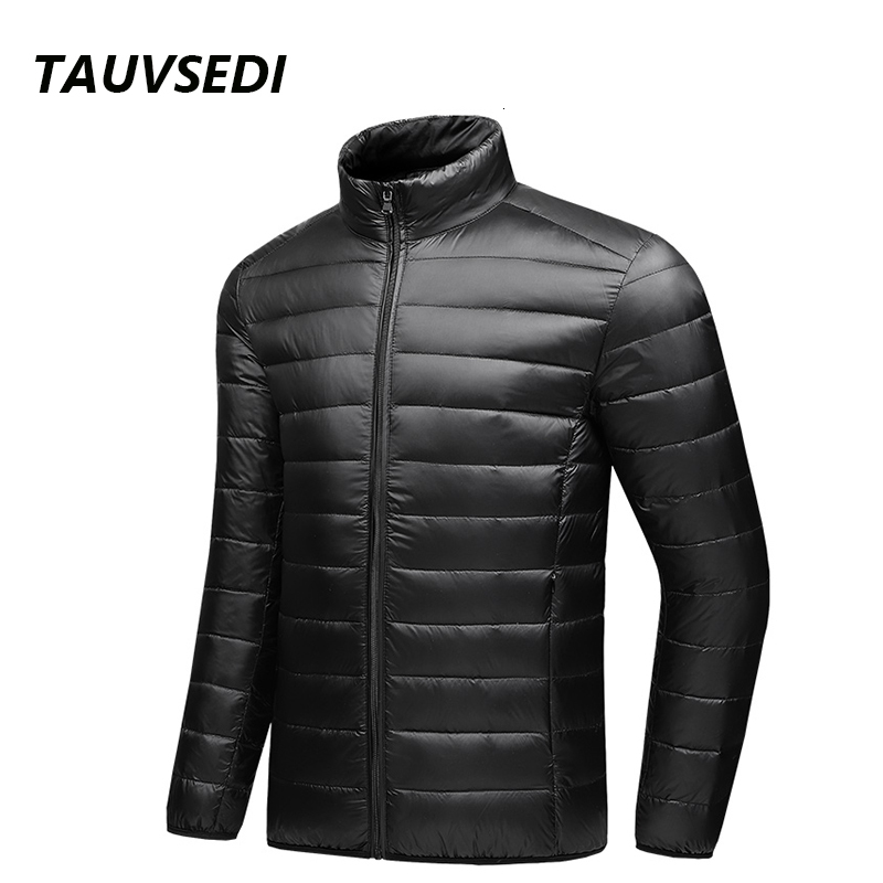 Winter Fashion Hooded Lightweight Slim Coat Autumn Men Casual Stand Collar Solid Packable Down Jacket Male