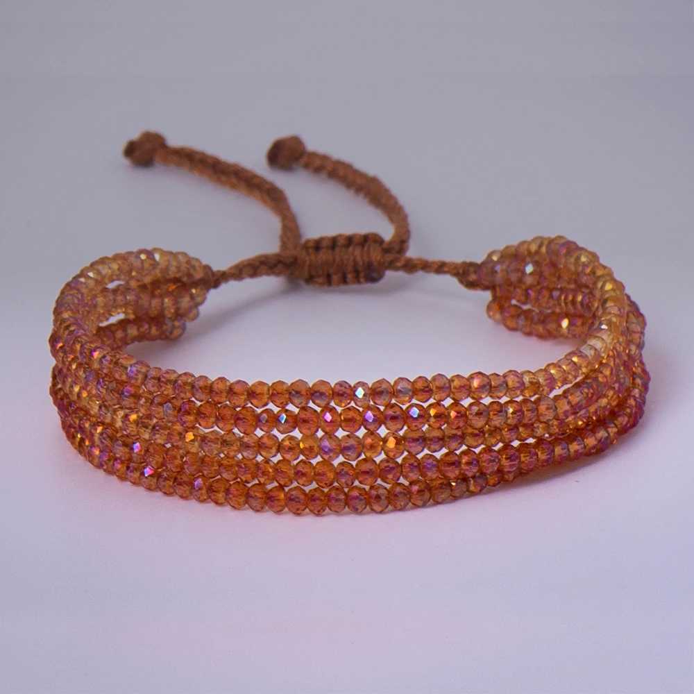 Crystal Bead Bracelet Natural Stone String Woven Ladies Summer Accessories Red For Women Fashion Handmade Jewelry Party GiftX240921
