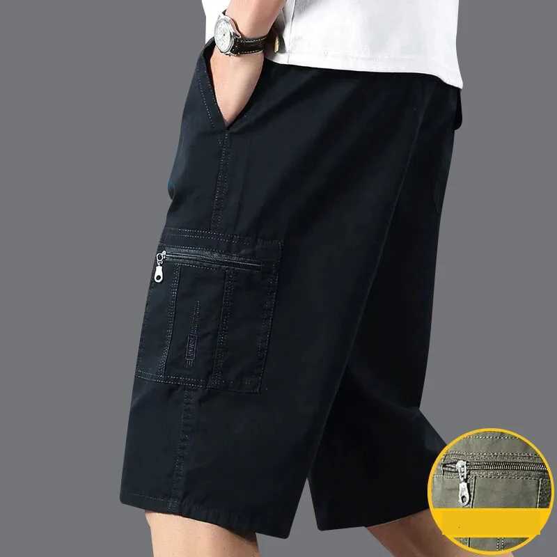 Mens Below Knee Shorts Camouflage Casual Sports Shorts Cotton Work Cargo Shorts Zipper Pocket Cropped PantsX240921