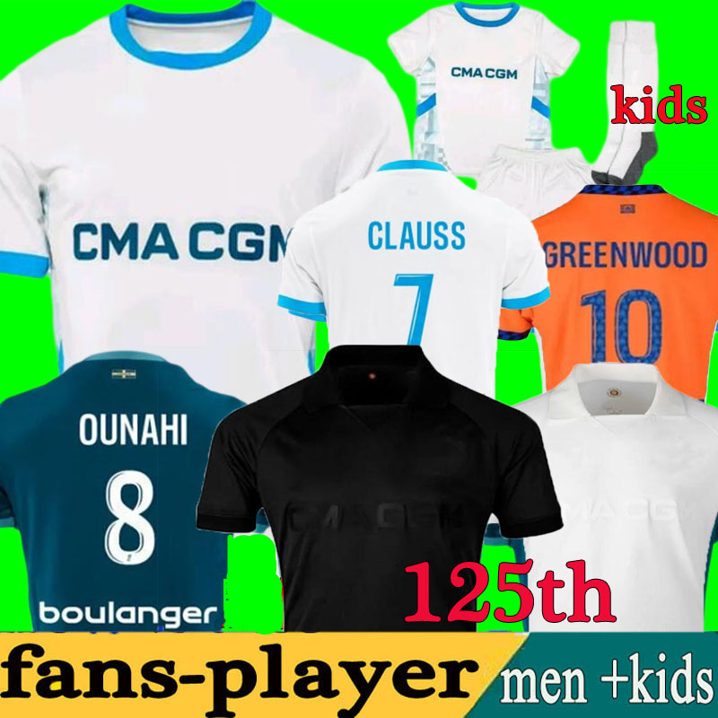 24 25 maillot de foot GREENWOOD 125th Anniversary Soccer jerseys OUNAHI harit 2024 2025 OM man and KIDS football shirt hommes enfants BALERDI RONGIER FANS player