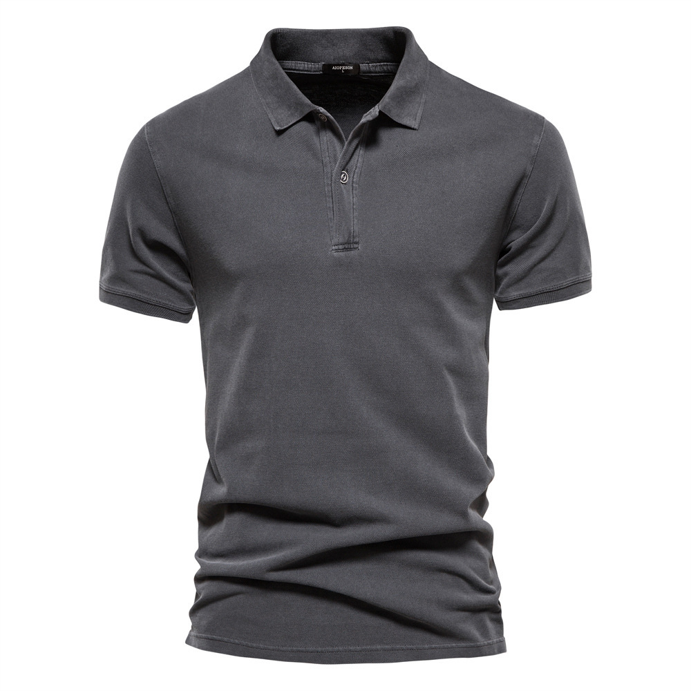Tight Solid Lapel Basic Casual Men's Jogging Sports T-Shirt Oversized T Shirt