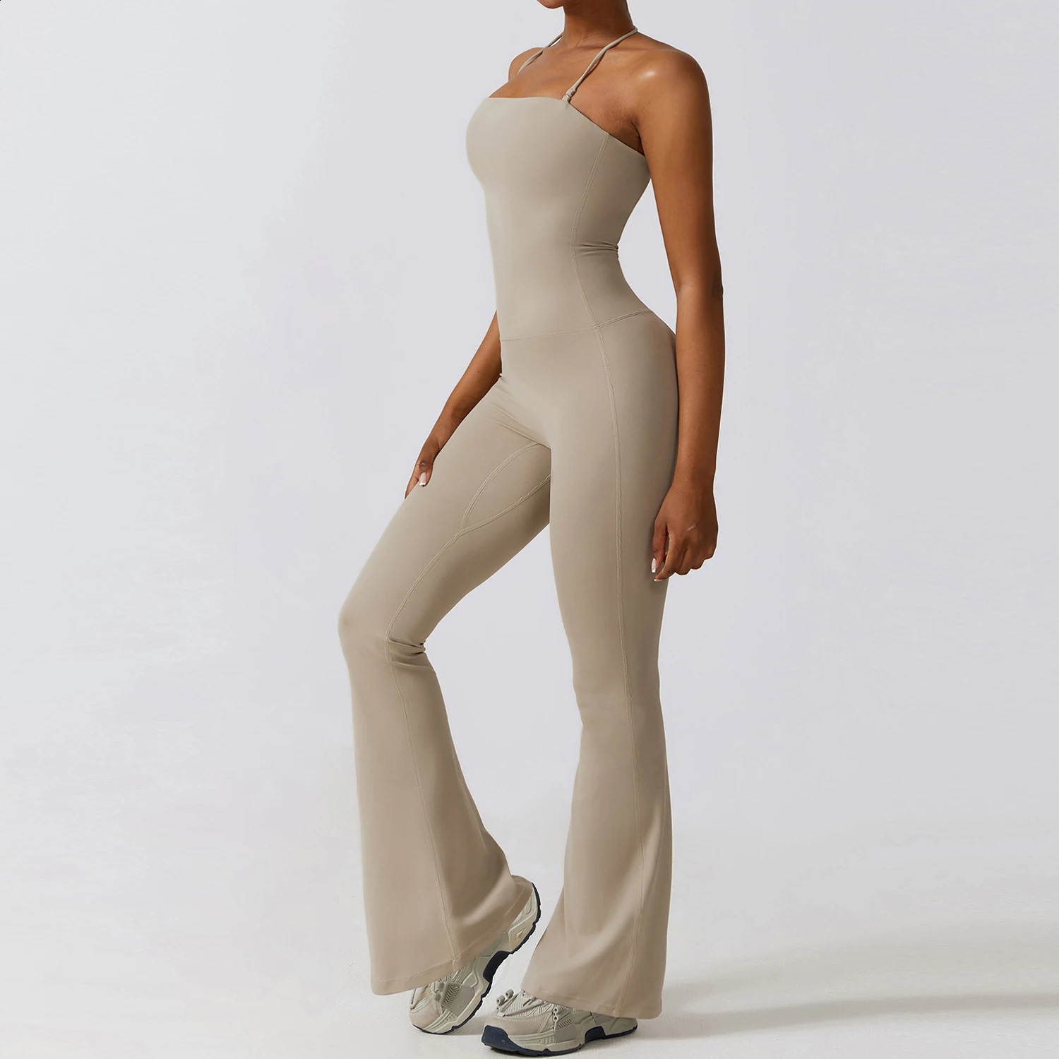 One-piece Yoga Suit Bell Bottoms Gym Set Women Sports Jumpsuit Women Fitness Rompers Stretch Workout Flare Leggings Bodysuits 240914