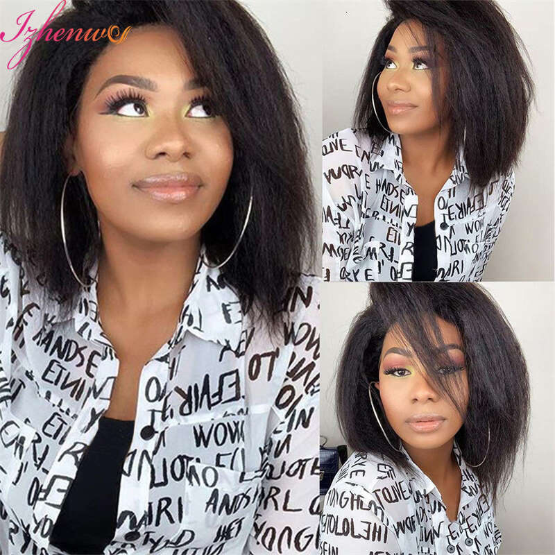 28 30 Inch Transparent 360 13x6 Frontal Pre Plucked Kinky Straight Lace Front Closure Human Hair Remy Wig For Women