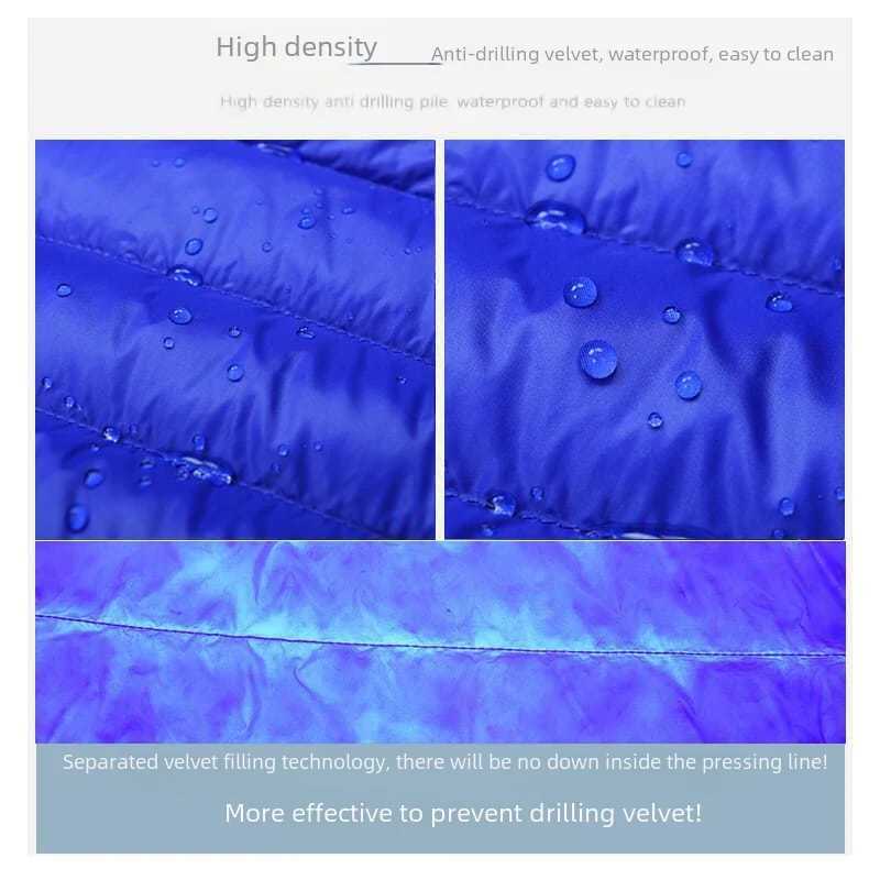 Fashionable lightweight down cotton jacket mens stand up collar slimming smooth cotton jacket suitable for young mens casual scenes W240920