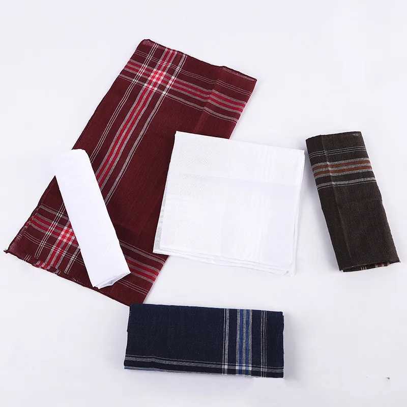 12Pcs Polyester Cotton Plaid Pocket Square Handkerchief Vintage Business Suit Hanky Breast Towel Scarf Accessories Random ColorX240921