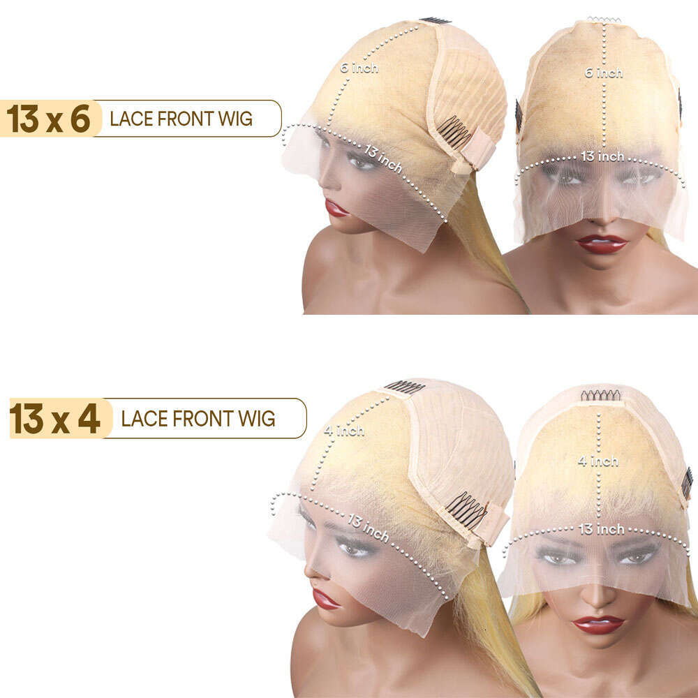 30 38 Inch Brazilian Body Wave 613 Honey Blonde 13x6 HD Transparent Front Human Hair Wigs For Women 13x4 Lace Frontal Wig