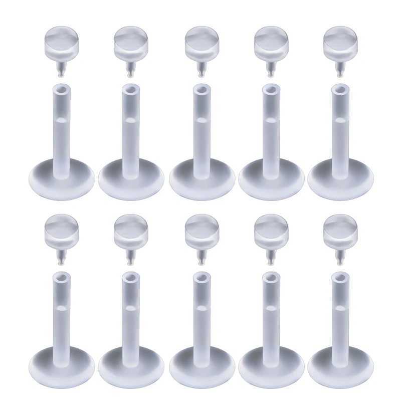 10 Pieces/Lot Clear Soft Transparent Lip Ring Tragus Earring Invisible Nose Ring Cartilage Labret Piercing Body Jewelry Y240921