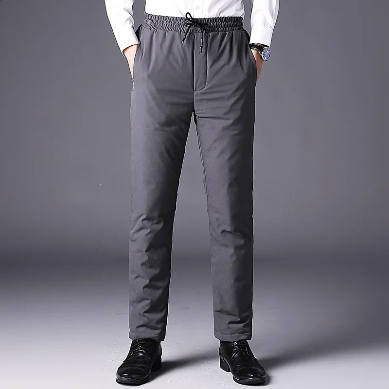 Winter Mens 90% White Duck Down Pants High Quality Slim Straight Snow Pants Warm Down Padded Trousers Male Outerwear PT-361 240913