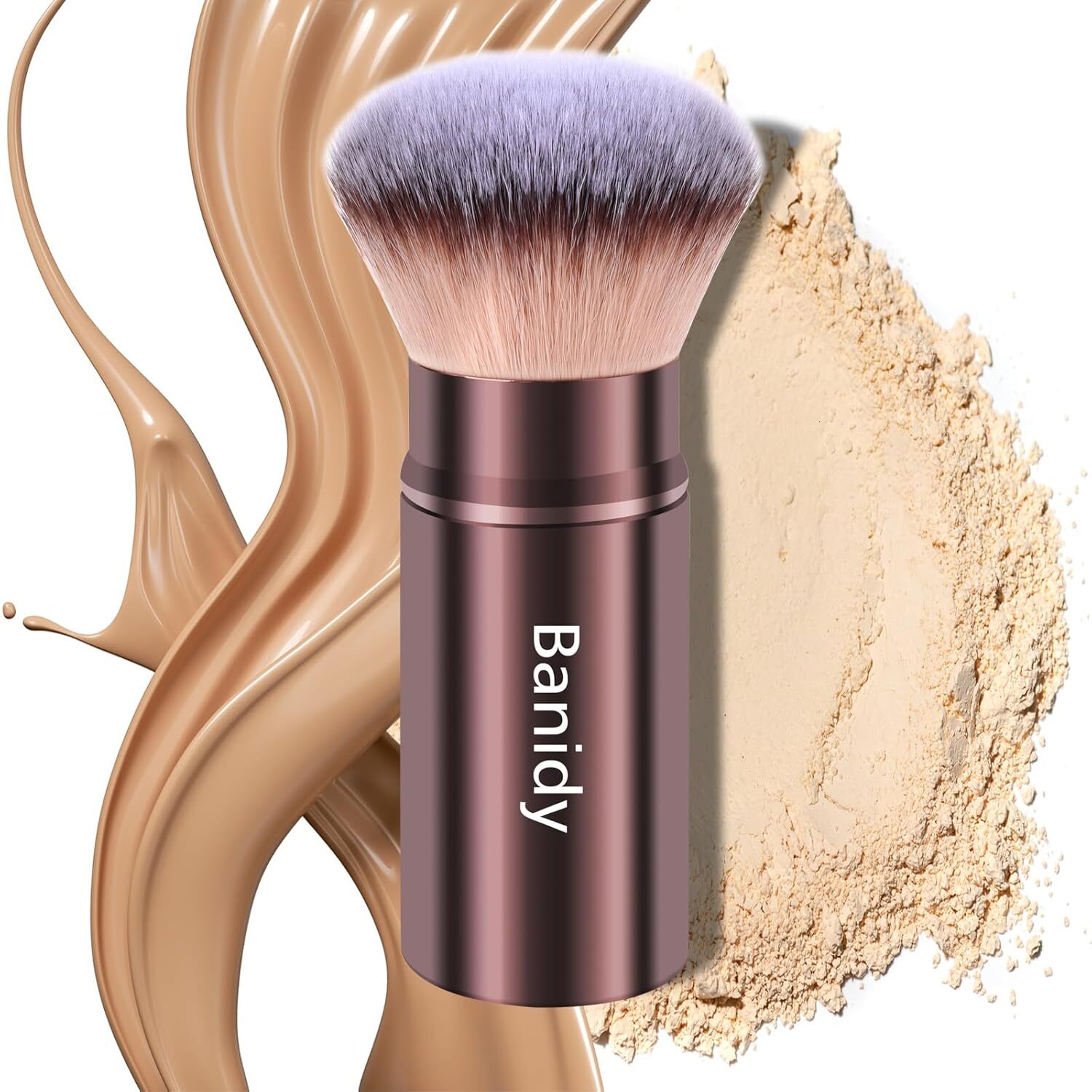 retractable spray gun kabuki brush suitable for all facial makeup and liquid foundation suitable for liquid face cream and foundation makeup aluminum 