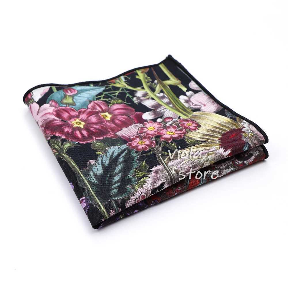 New retro garden oil painting 23cm hand-painted 100% cotton sunflower womens wedding party set pocket square gift accessories W240921