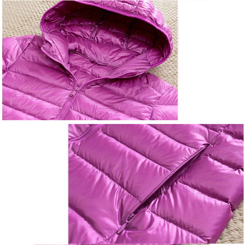 Parka Women Ultra-Light Thin Jacket 2020 Autumn Winter Slim Short Hooded Warm White Duck Down Coat Women's Outerwear