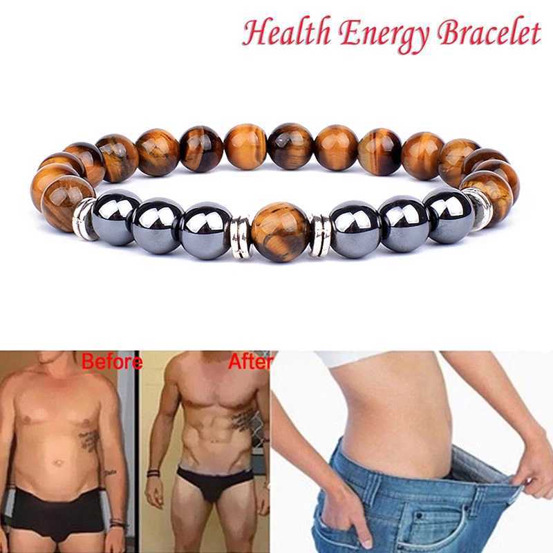 Natural Tiger Eye Beads Bracelet Hematite Stone Beaded Yoga Energy Bracelet for Women Men Charm Jewelry Gifts Pulsera de hombreX240921