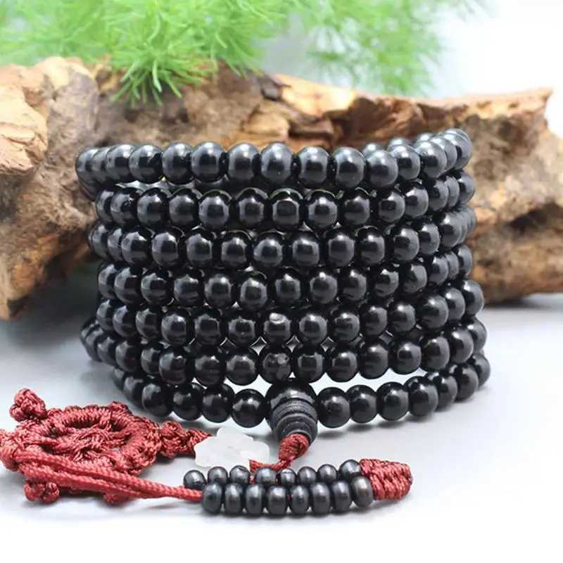 1PC Sandalwood Buddhist Buddha Meditation Strand 6mm 216 Prayer Bead Mala Bracelet NecklaceX240921