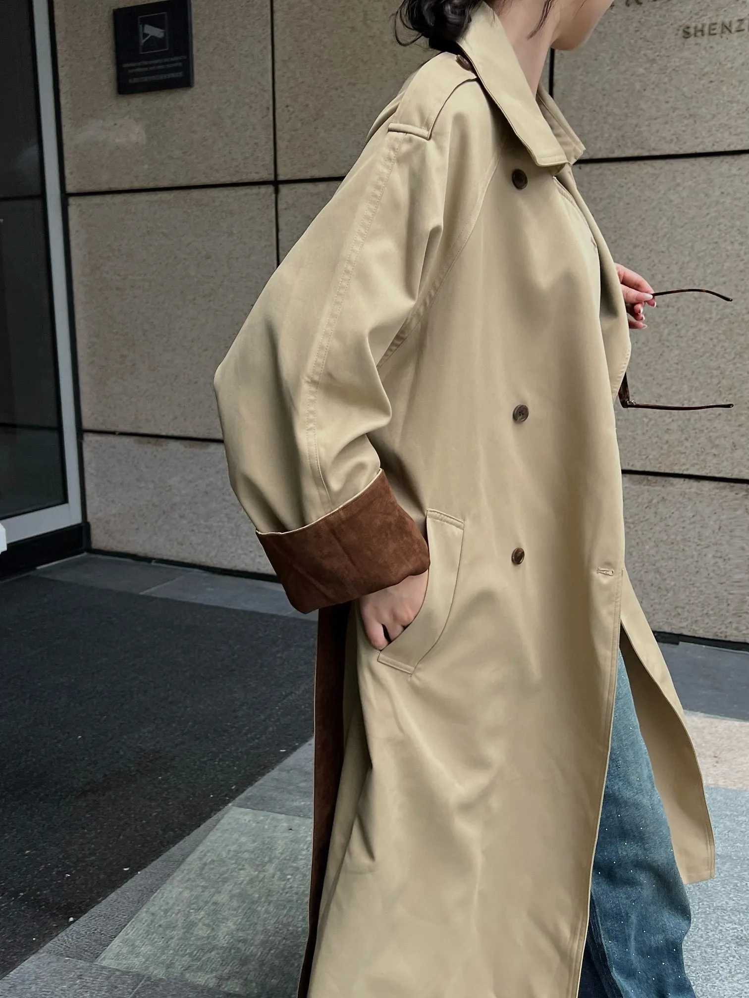 Traf Women 2024 Autumn Long Trench Coat For Women Jacket Windproof Warm Fashionable And Slim Outerwears 63-0179X240921