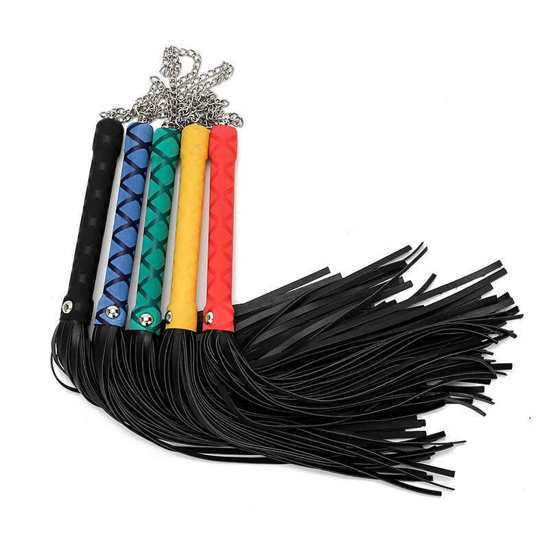 Cross border popular SM props, multi-color sex whips, female slaves, training tools, PU tassel leather whips, alternative adult products