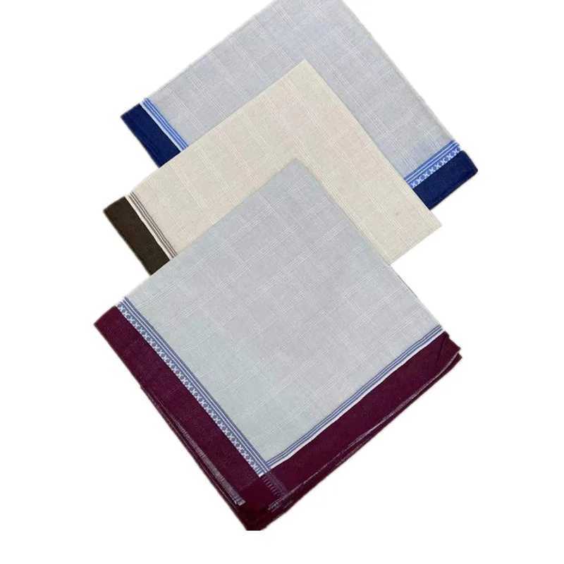 3Pcs 40x40cm pure cotton striped mens pocket handle classic cotton square sweat absorbent towel wedding party gift W240921