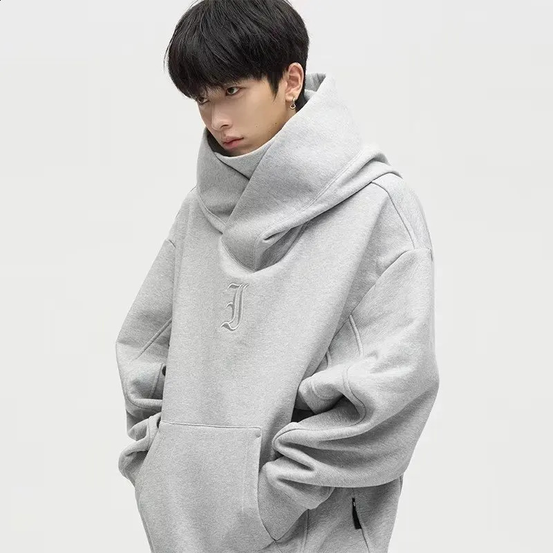 Samurai Ninja Style Mens Sweater Alphabet Embroidered Hip Hop Street Fashion Sportswear Mens Polo Neck Retro Hoodie 240919