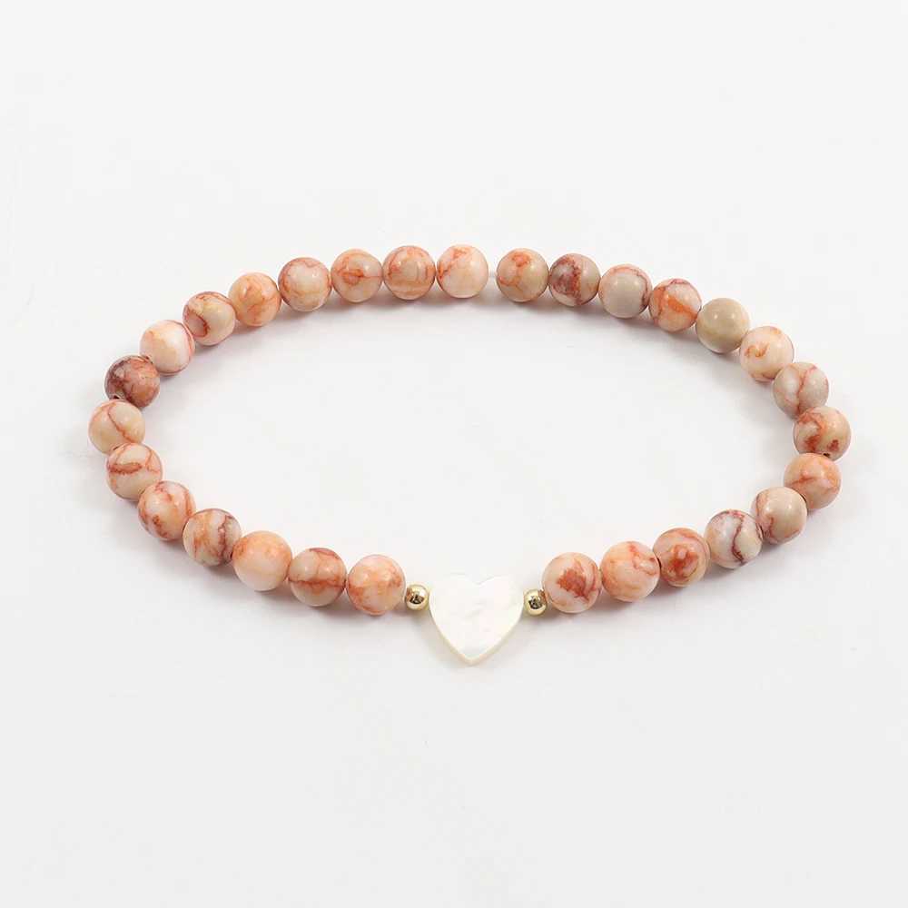 New Trendy Shell Heart Bracelet Women Classic Handmade Stone Beaded Bracelet For Women Jewelry GiftX240921