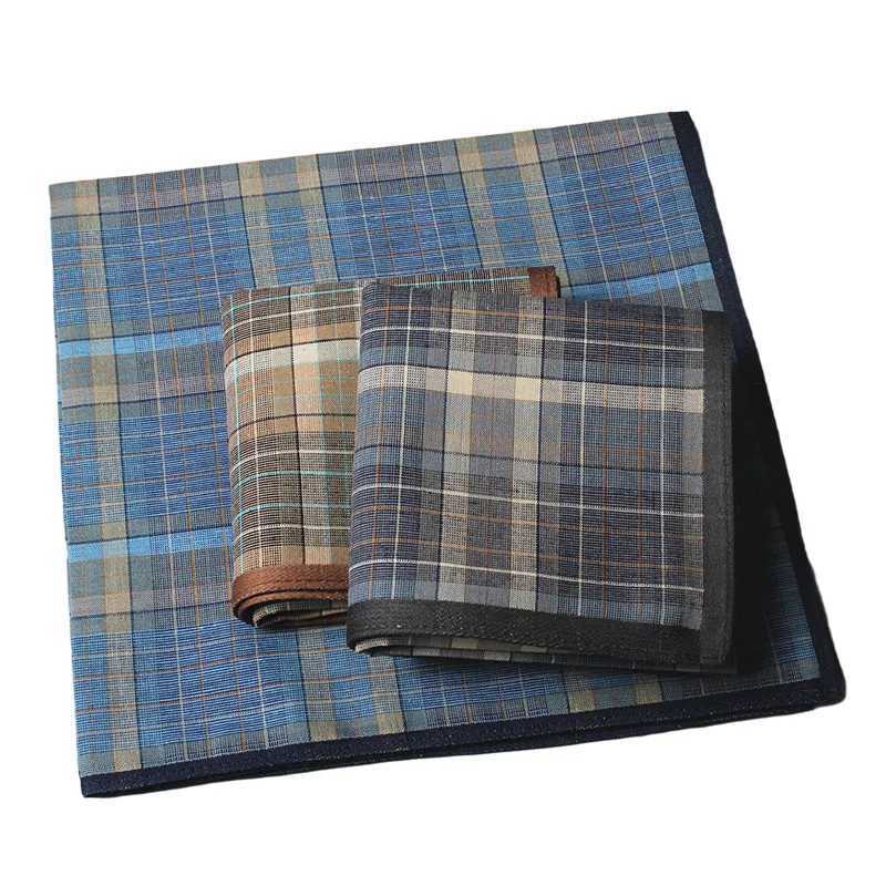 4 pieces/batch dark grid handle cotton handle classic retro handle bag square business leisure box scarf W240921