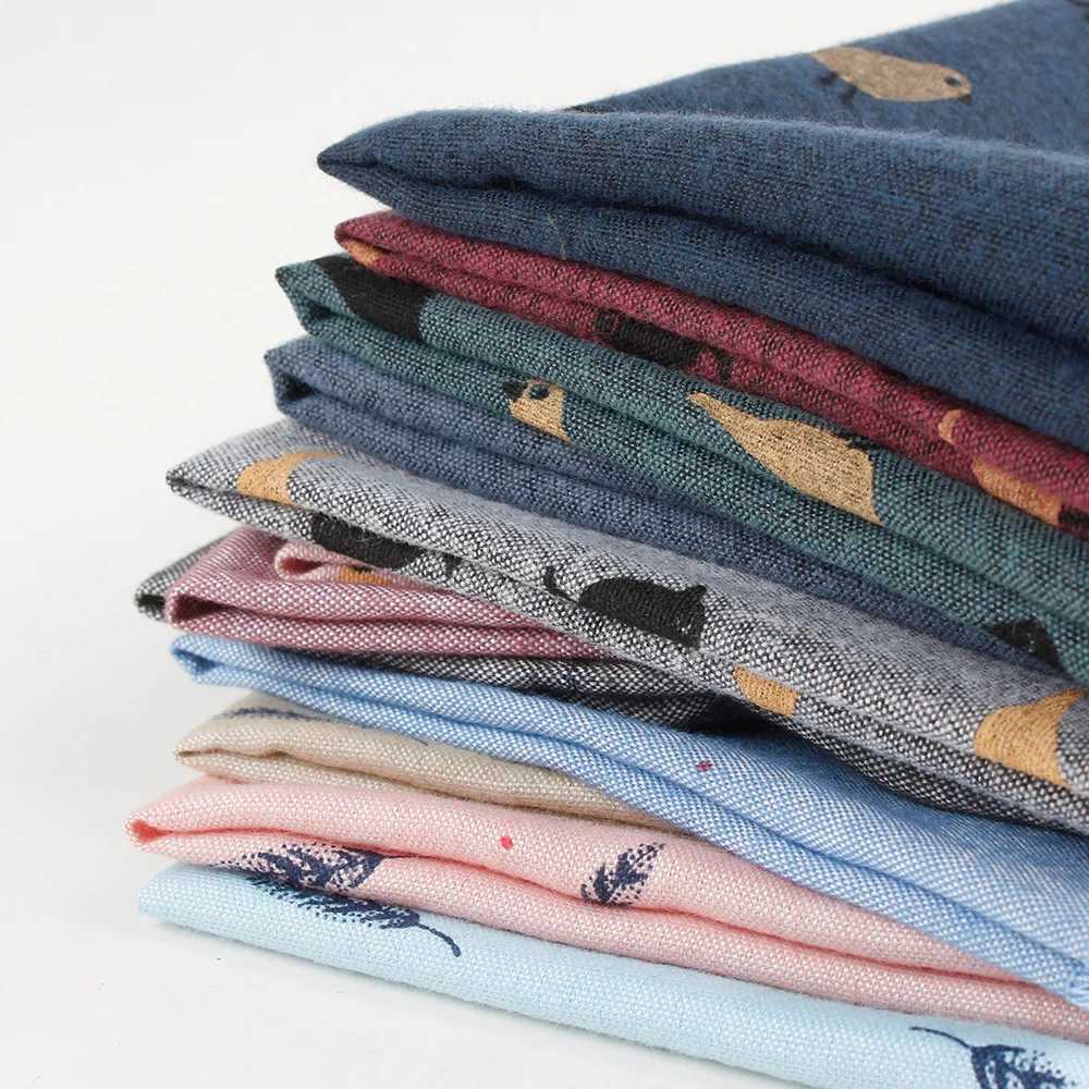 Casual Cotton Mens Handkerchief Birds Feather Printed 12 Colors Soft Pocket Square Ties Business Suits Hankies 24*24cmX240921
