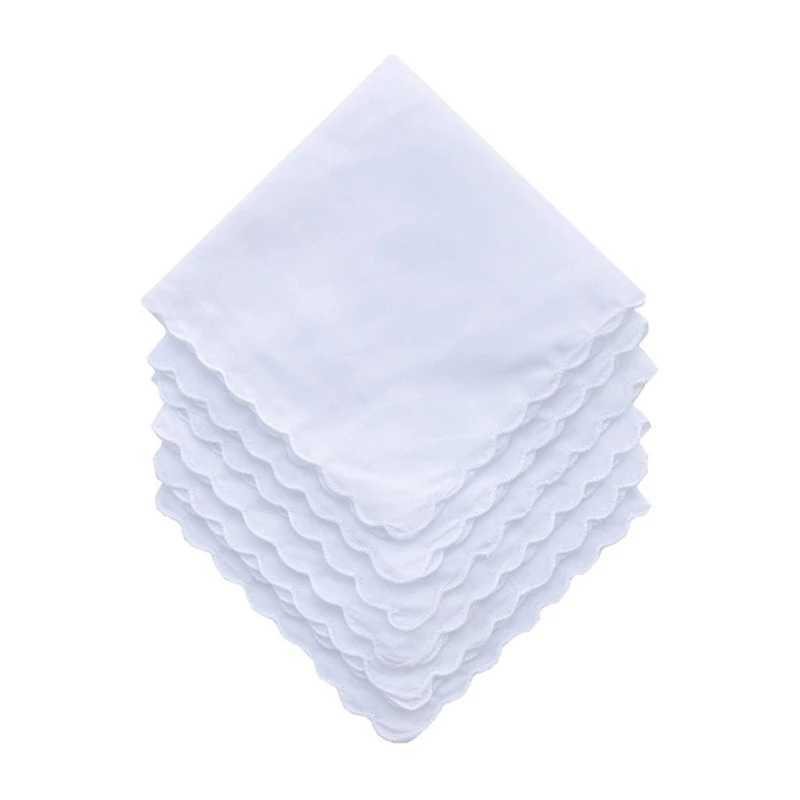 Lightweight White Handkerchiefs Cotton Square Hankie Washable Chest Towel Pocket Handkerchiefs for Adult Wedding PartyX240921
